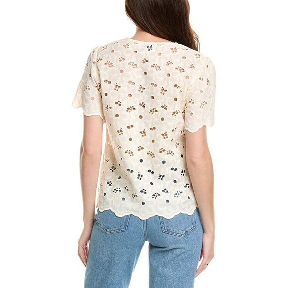 Anna Kay Womens  Selenna Eyelet Top, White - Picture 2 of 3